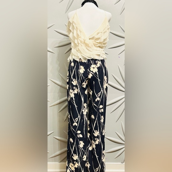 Zara (NWT) SZ S charcoal gray & beige zip front pant w/2 front pockets Waist 27” - Picture 2 of 6